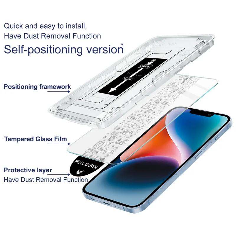 IMAK for iPhone 18 Pro Max H Series Tempered Glass Screen Protector Film with Dust-free Installation Tool - Transparent - 10