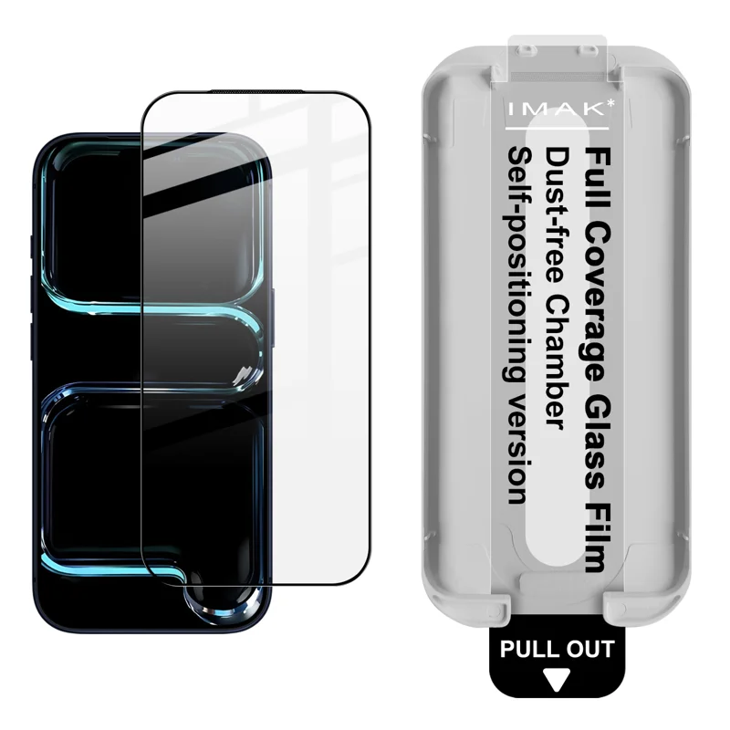 IMAK for iPhone 18 Pro Max Tempered Glass Full Screen Protector Full Glue Film with Dust-free Installation Tool - Black - 1