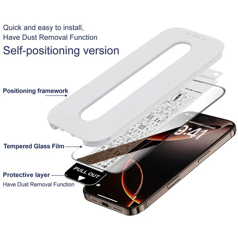 IMAK for iPhone 18 Pro Max Tempered Glass Full Screen Protector Full Glue Film with Dust-free Installation Tool - Black - 10