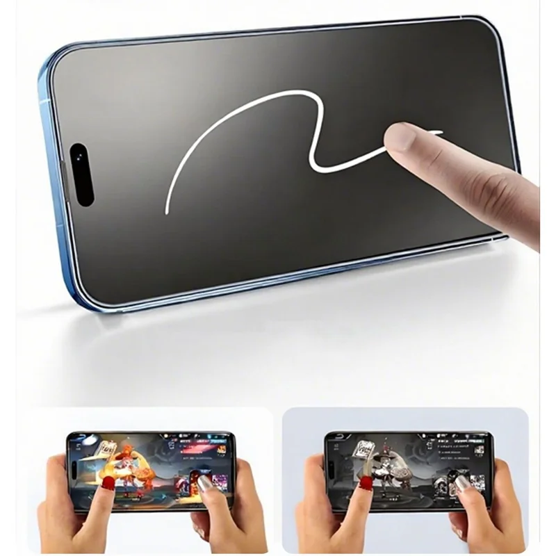 RURIHAI For iPhone 18 Screen Protector AG Electroplated Matte Full Coverage HD High Aluminium-silicon Glass Film - Transparent