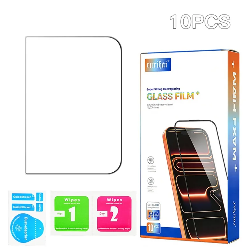 RURIHAI 10Pcs Film for iPhone Duo , Full Glue 0.26mm 2.5D High Aluminium-Silicon Glass Full Screen Protector