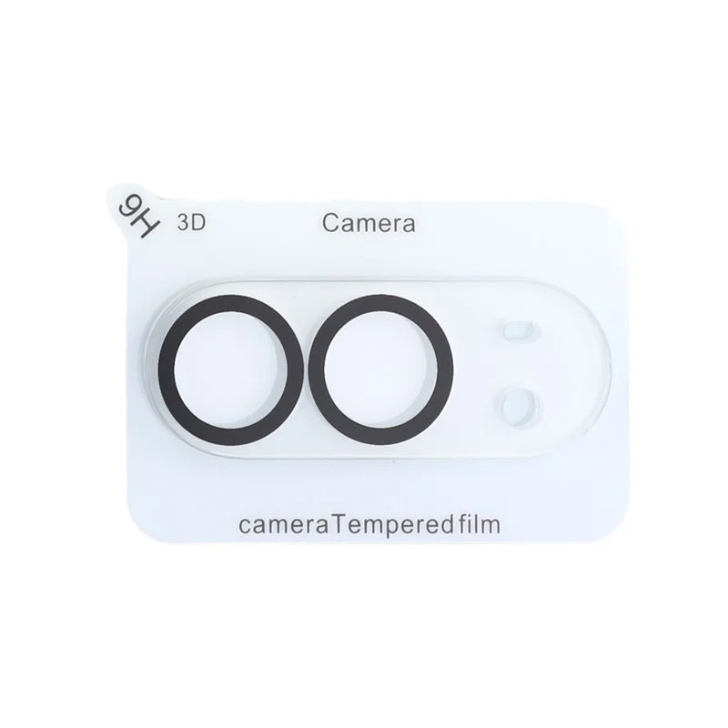 Protecteur de lentille pour iPhone Fold - Design avec cercle noir, film de lentille en verre trempé HD transparent - Noir