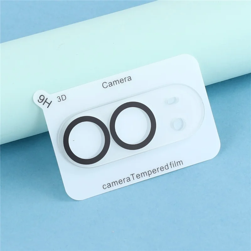 Protecteur de lentille pour iPhone Fold - Design avec cercle noir, film de lentille en verre trempé HD transparent - Noir