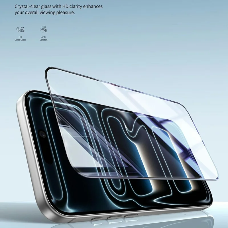 KEEPHONE EASY FIT Series for iPhone 18 Pro  /  17 Pro HD Full Screen Protector 9H High Aluminium-Silicon Glass Film with Application Tool - Transparent