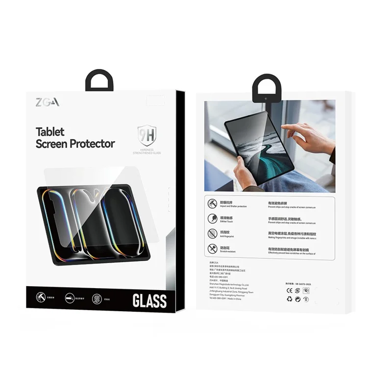 ZGA For iPad Pro 11 (2025) / (2024) Screen Protector High Aluminium-silicon Glass Full Coverage Anti-Scratch Screen Film - Transparent