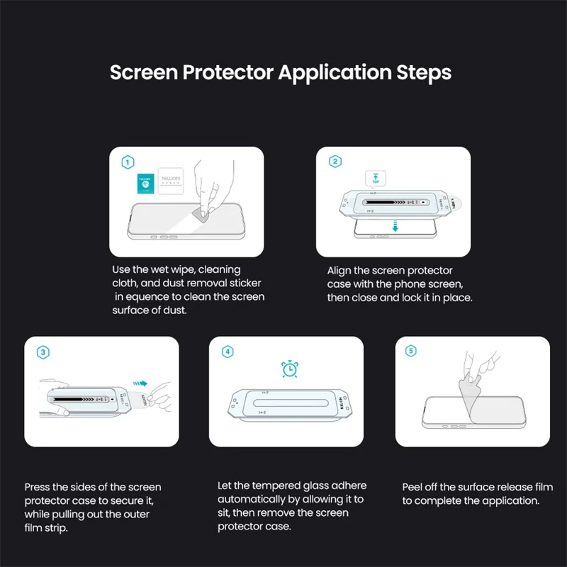 NILLKIN H+Pro For iPhone Duo Screen Protector Guard Full Coverage HD Clear AGC Glass Film - Transparent