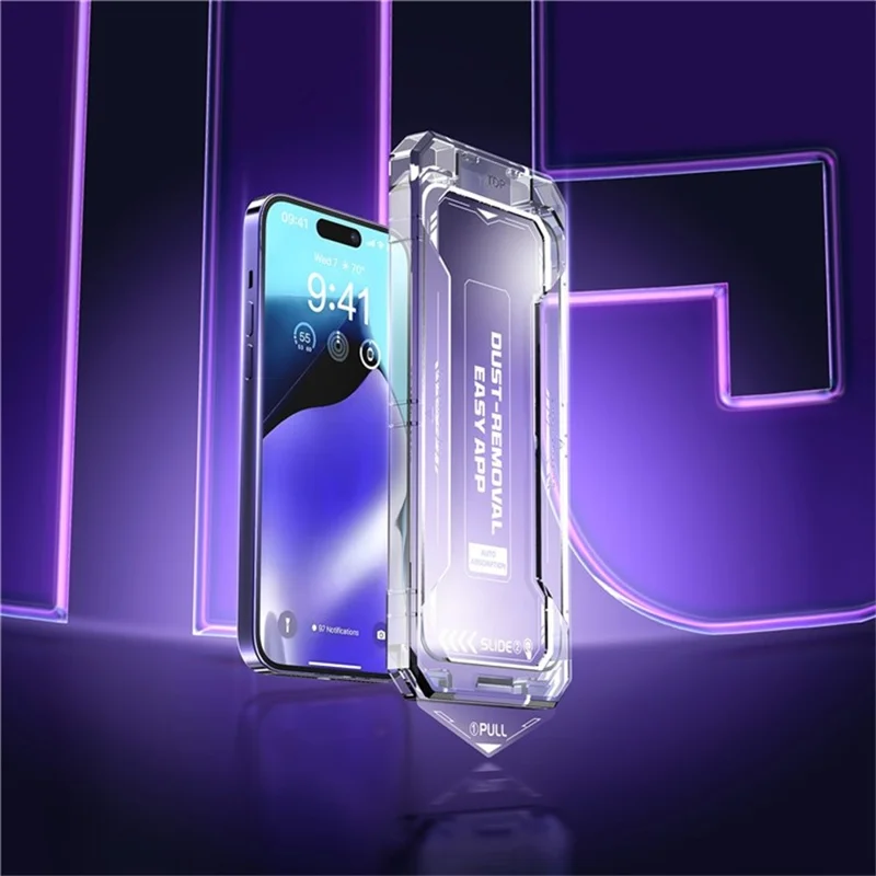 For iPhone 18 Pro Full Screen Protector Full Glue Silk Printing HD Tempered Glass Film Dust-Free Protector - Transparent