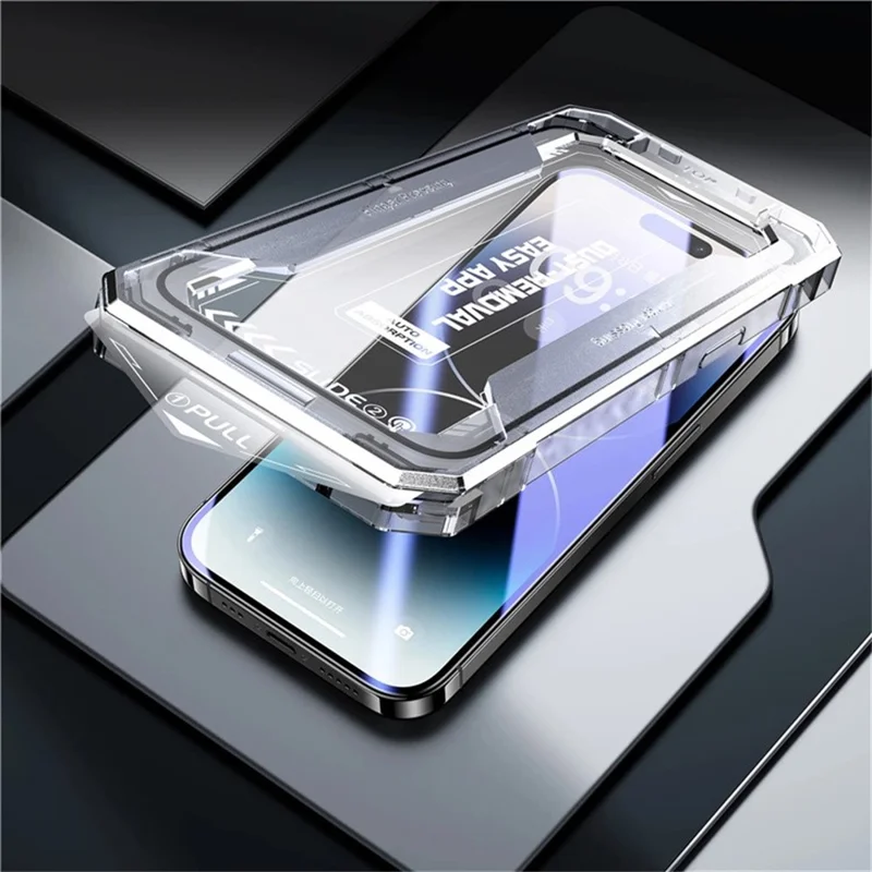 For iPhone 18 Pro Full Screen Protector Full Glue Silk Printing HD Tempered Glass Film Dust-Free Protector - Transparent