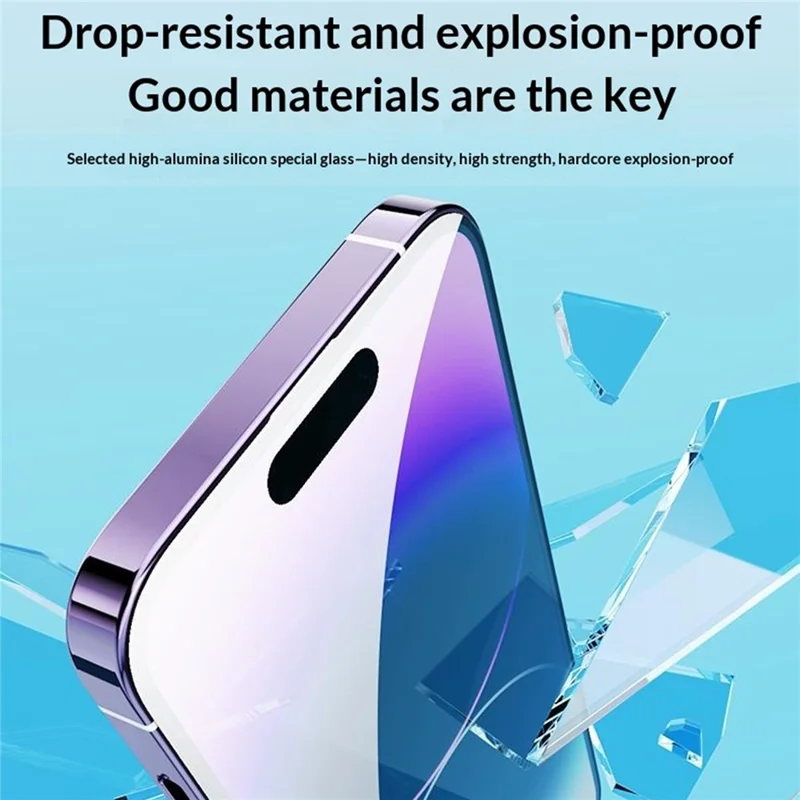 WEKOME WTP-034 For iPhone 18 Pro  /  17 Pro Screen Protector 0.33mm Full Coverage High Aluminium-Silicon Glass Film with Automatic Alignment Dust-Free Tool - Transparent