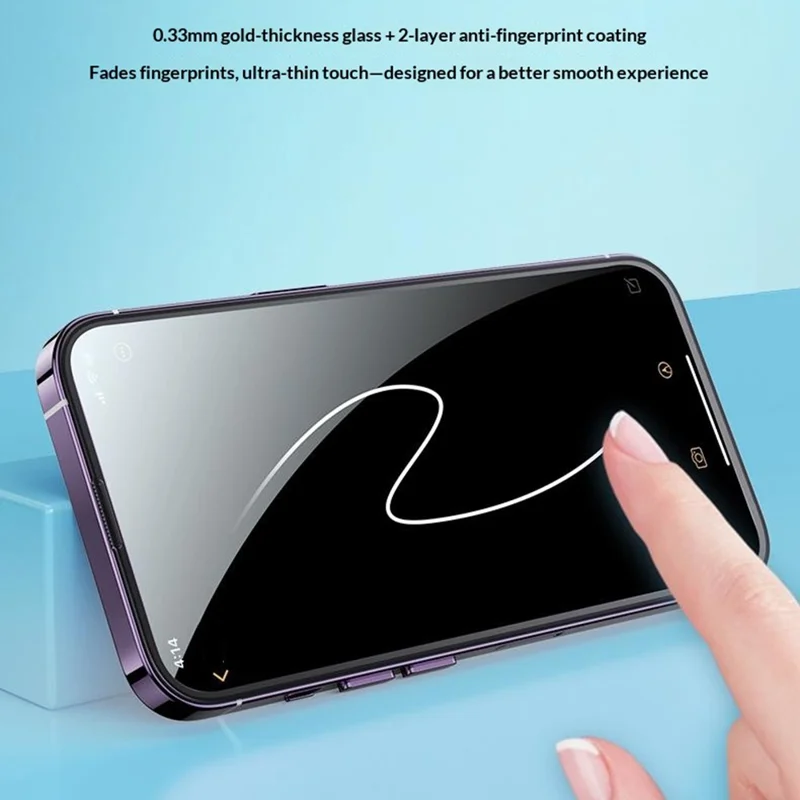 WEKOME WTP-034 for iPhone 17 Pro Max Anti-Spy Screen Protector 0.33mm Full Coverage Privacy High Aluminium-Silicon Glass Film with Automatic Alignment Dust-Free Tool - Black