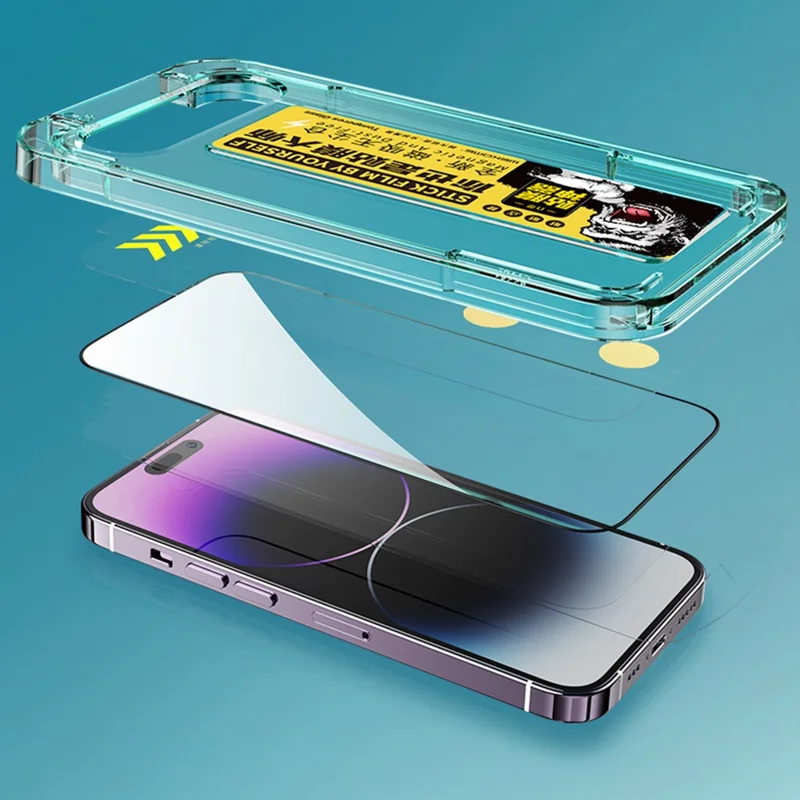 WEKOME WTP-034 for iPhone 18 Pro Anti-Spy Screen Protector 0.33mm Full Coverage Privacy High Aluminium-Silicon Glass Film with Automatic Alignment Dust-Free Tool - Black