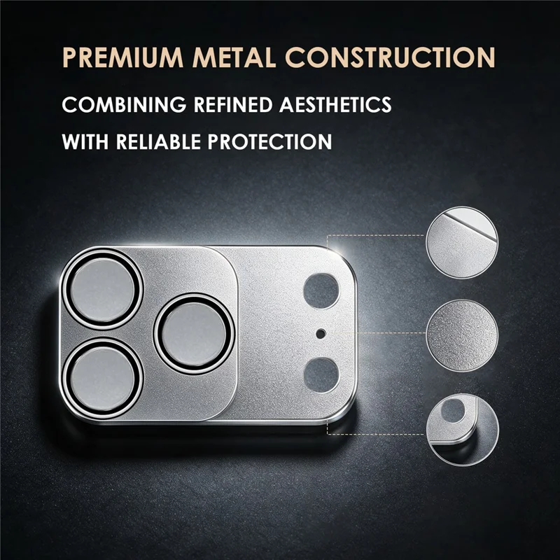 LEREACH for iPhone 18 Pro Max / 17 Pro Max Camera Lens Protector Magnetic High-Transparency Tempered Glass Lens Film - Matte Black