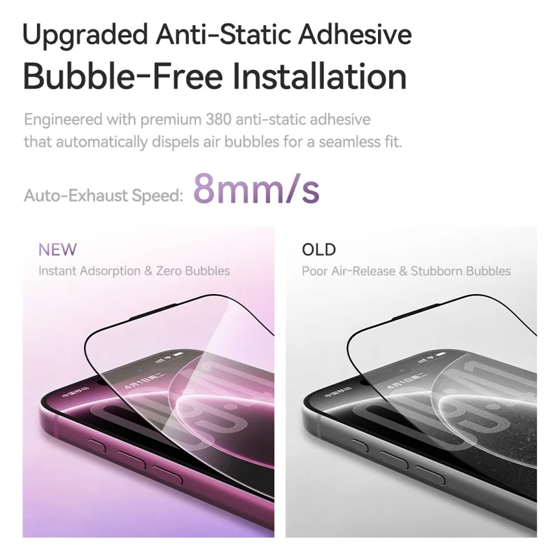 ROCK for iPhone 18 Pro Max Tempered Glass Full Screen Protector Silk Printing Ultra Clear Full Glue Film - Transparent