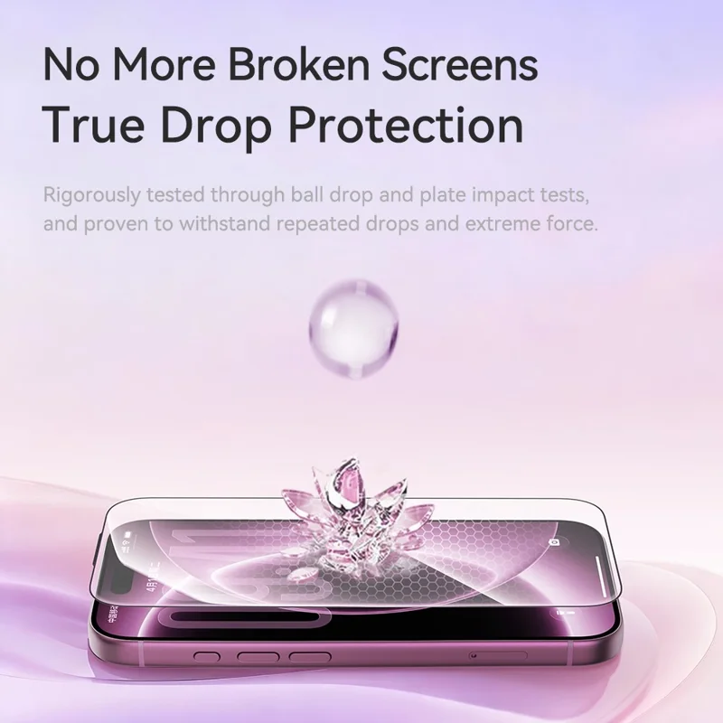 ROCK for iPhone 18 Pro Max Tempered Glass Full Screen Protector Silk Printing Ultra Clear Full Glue Film - Transparent