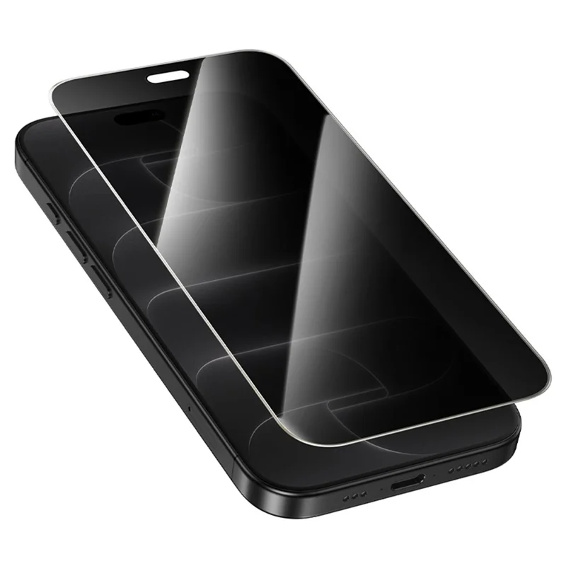 HOCO A44 for iPhone 18 Pro Max Privacy Screen Protector Full Coverage High Aluminium-silicon Glass + Stainless Steel Frame Anti-Peeping Film - Silver