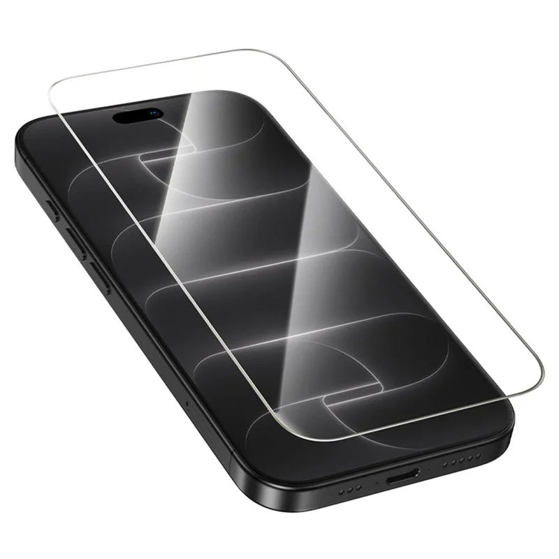 HOCO A43 for iPhone 18 Pro Max / 17 Pro Max Screen Protector HD High Aluminium-silicon Glass + Stainless Steel Frame Full Screen Film - Silver