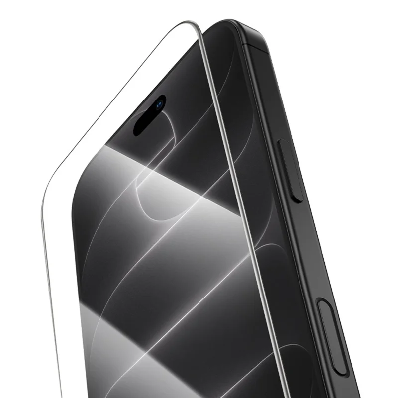 HOCO A43 for iPhone 18 Pro Max / 17 Pro Max Screen Protector HD High Aluminium-silicon Glass + Stainless Steel Frame Full Screen Film - Silver