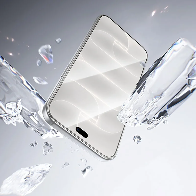 HOCO A43 for iPhone 18 Pro Max / 17 Pro Max Screen Protector HD High Aluminium-silicon Glass + Stainless Steel Frame Full Screen Film - Silver