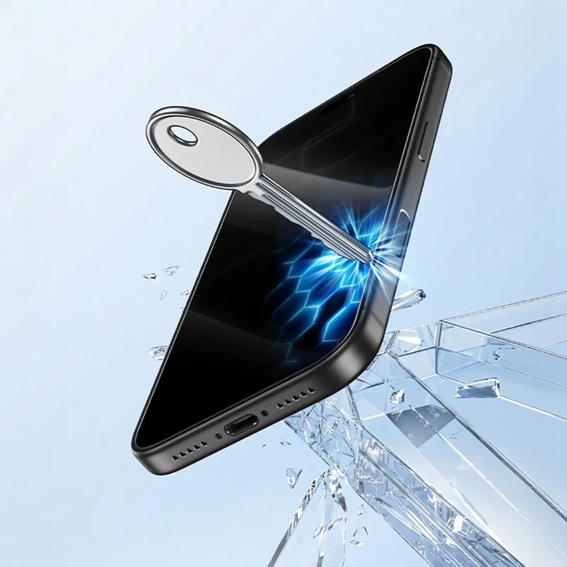 HOCO A42 for iPhone 18 Pro Privacy Screen Protector Full Coverage High Aluminium-Silicon Glass Film with Automatic Dust Removal Tool - Black