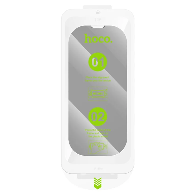 HOCO A42 per iPhone 18 Pro Max Protettore Schermo Privacy Copertura Totale in Vetro di Alluminio-Silicio con Strumento Automatico per la Rimozione della Polvere - Nero