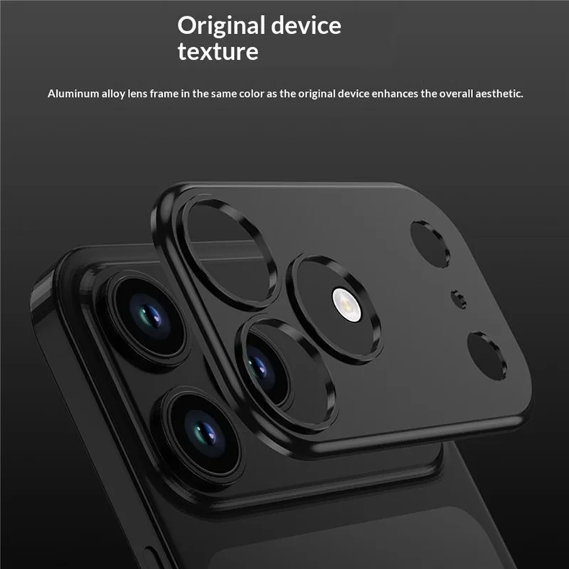 DYONG para iPhone 18 Pro Max Moldura da Lente da Câmera em Metal Oco, Protetor de Lentes Anti-Risco - Vermelho Escuro