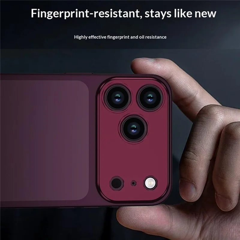 DYONG para iPhone 18 Pro Max Moldura da Lente da Câmera em Metal Oco, Protetor de Lentes Anti-Risco - Vermelho Escuro