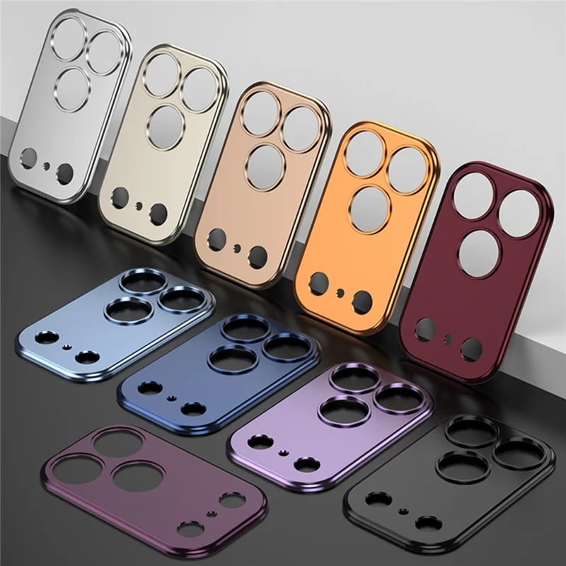 DYONG para iPhone 18 Pro Max Moldura da Lente da Câmera em Metal Oco, Protetor de Lentes Anti-Risco - Vermelho Escuro