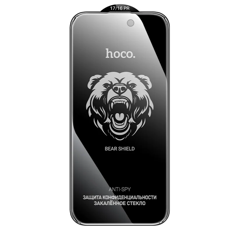 HOCO A888 Plus til iPhone 17 / 16 Pro Privatskærm Beskytter mod ridser, Hærdet Glas, Fuld Dækning, Sort