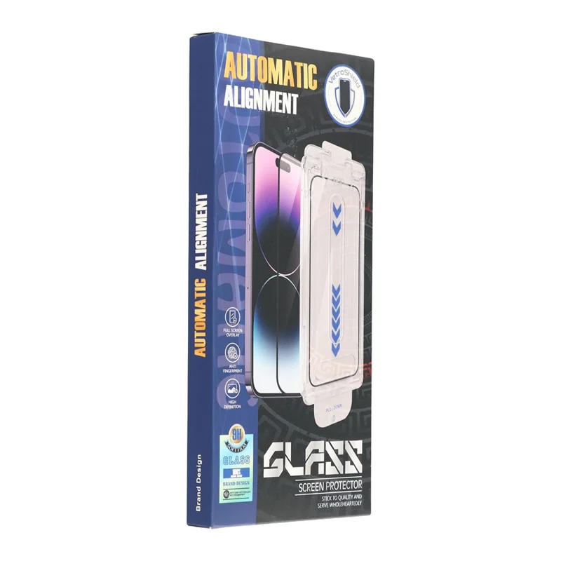 Protection d'écran pour iPhone 18 Pro / 17 Pro en verre aluminosilicate haute résistance, kit de protection d'écran intégral avec cadre sérigraphié électrodéposé, installation sans poussière - Transparent