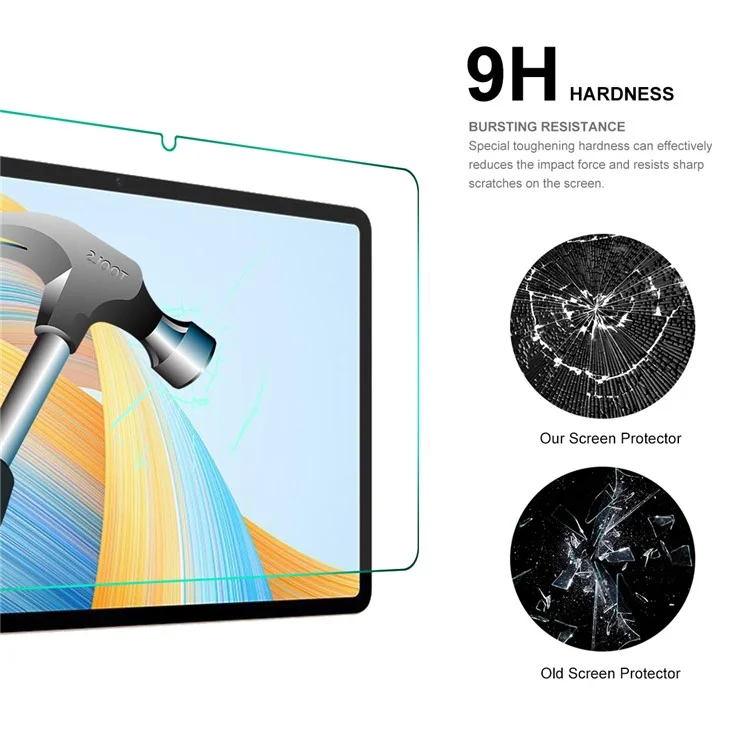 ENKAY HAT PRÍNCIPE Protetor de tela de 0,33 mm 9H para Honor Pad V8 Pro, película de vidro temperado anti-explosão com borda de arco 2,5D e cola total