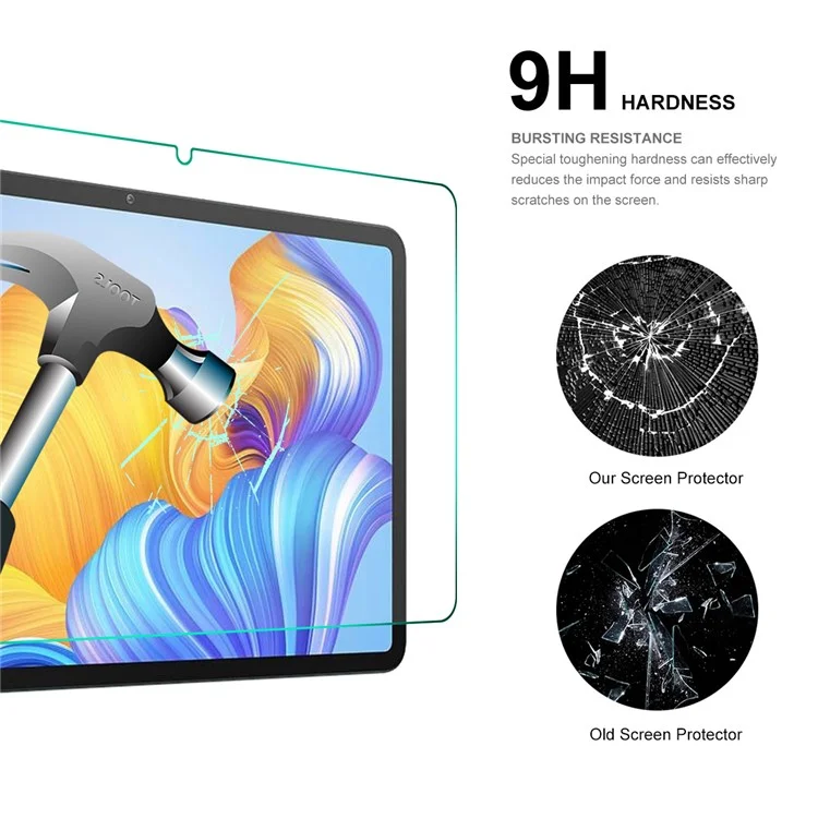 ENKAY HAT PRINCE 2Pcs 9H 0.33mm HD Clear Tempered Glass Film pour Honor Pad 8, Protecteur d'écran anti-explosion avec bord incurvé 2.5D