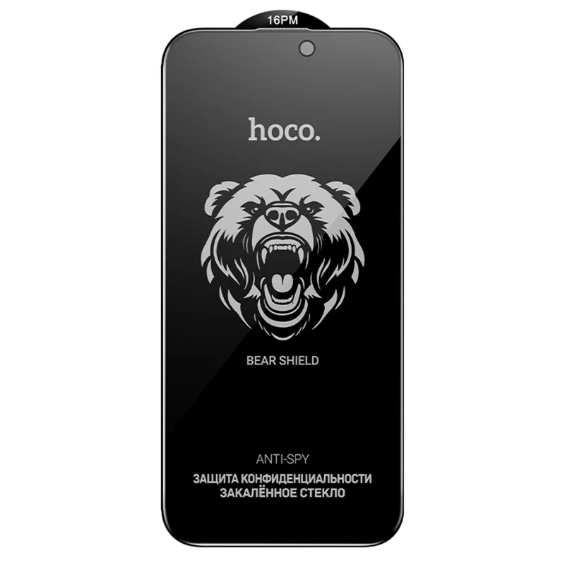 HOCO A888 Plus for iPhone 16 Pro Max Privacy Screen Protector Anti-Scratch Tempered Glass Full Screen Film - Black