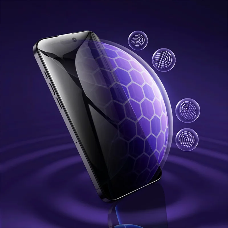 HOCO A888 Plus for iPhone 16 Pro Max Privacy Screen Protector Anti-Scratch Tempered Glass Full Screen Film - Black