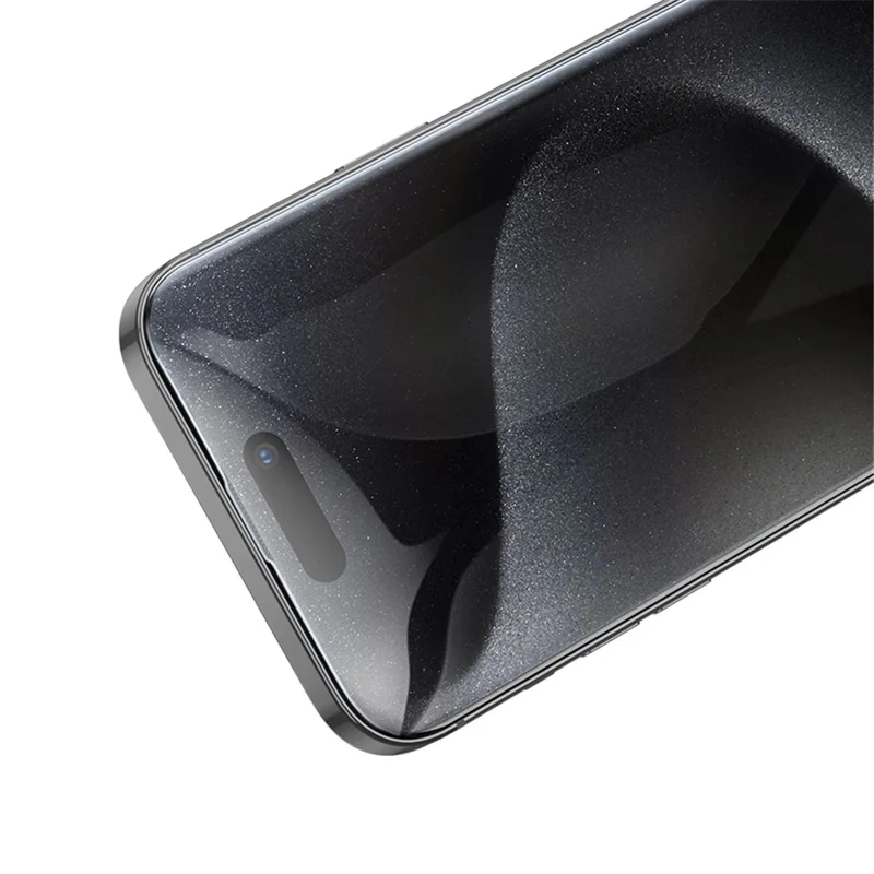 HOCO A34 para iPhone 16 Pro Protector de Pantalla 9D Borde Curvo Grande Cobertura Completa Protector de Vidrio Templado a Prueba de Polvo - Negro