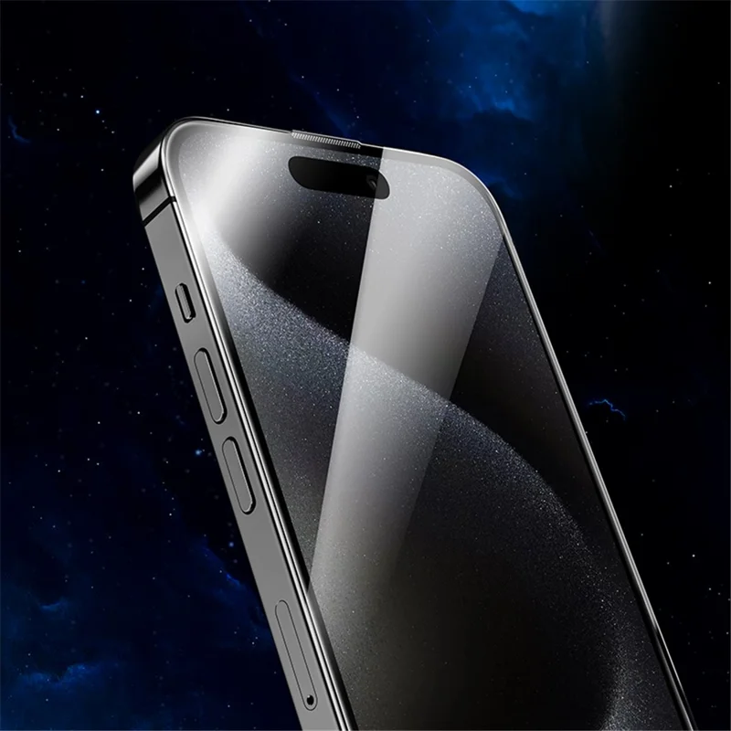 HOCO A34 para iPhone 16 Pro Protector de Pantalla 9D Borde Curvo Grande Cobertura Completa Protector de Vidrio Templado a Prueba de Polvo - Negro