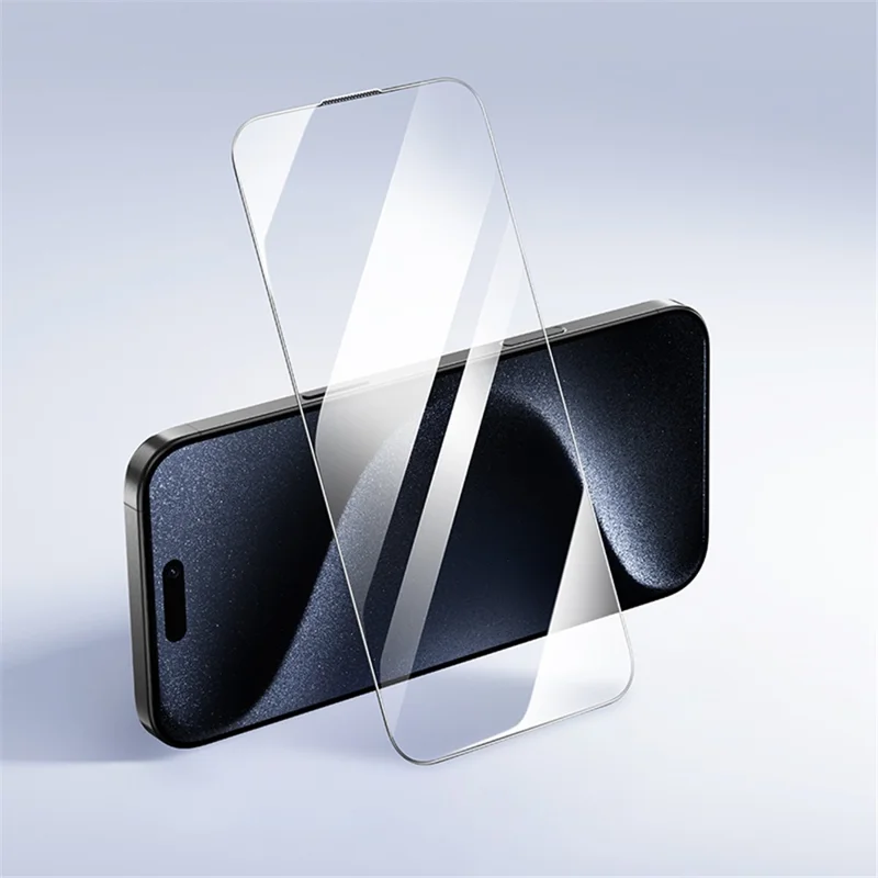 HOCO A34 para iPhone 16 Pro Protector de Pantalla 9D Borde Curvo Grande Cobertura Completa Protector de Vidrio Templado a Prueba de Polvo - Negro
