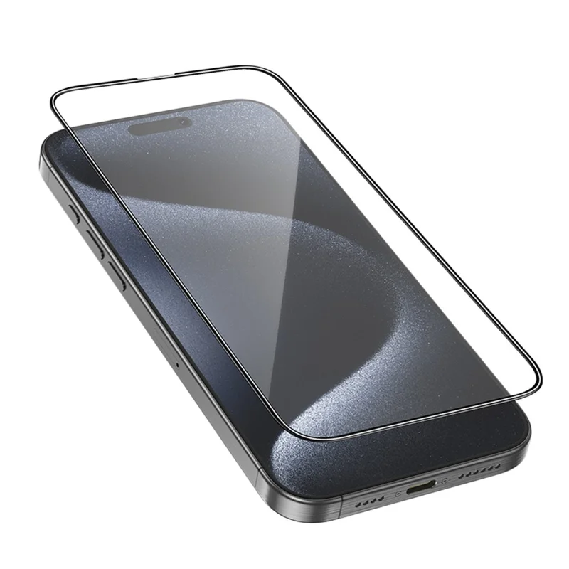 HOCO A12 Plus for iPhone 16 Pro Max Screen Protector 3D Full Coverage Nano Technology 0.33mm High Aluminium-silicon Glass Film - Black