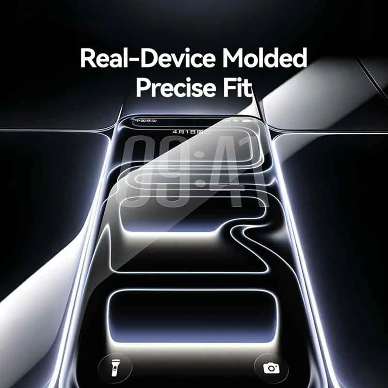 USAMS voor iPhone 18 Pro Max Schermbeschermer Volledige Dekking 0,33 mm HD Gehard Glasfolie met Automatisch Uitlijning Hulpmiddel - Zwart