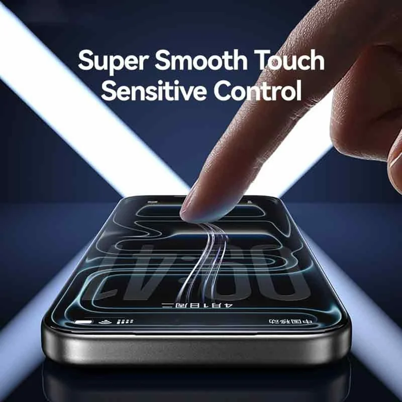 USAMS voor iPhone 18 Pro Max Schermbeschermer Volledige Dekking 0,33 mm HD Gehard Glasfolie met Automatisch Uitlijning Hulpmiddel - Zwart