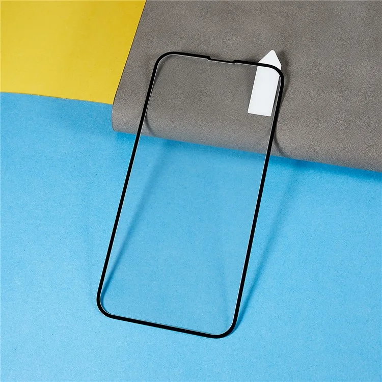 RURIHAI für iPhone 14 Plus / 13 Pro Max 6,7 Zoll 3D-Karbon-Faser-Kantenschutz 0,26 mm HD-klarer AGC-Glasbildschirmschutz