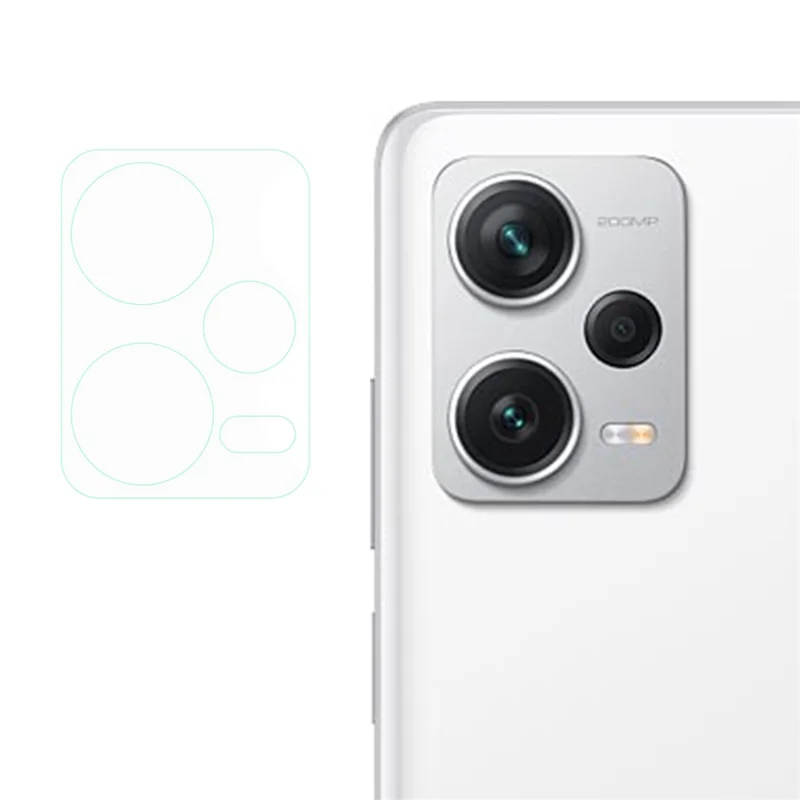 2Pcs  /  Set For Xiaomi Redmi Note 12 Pro+ 5G 3D Arc Edge Camera Lens Protector Full Coverage Tempered Glass Clear Rear Lens Film