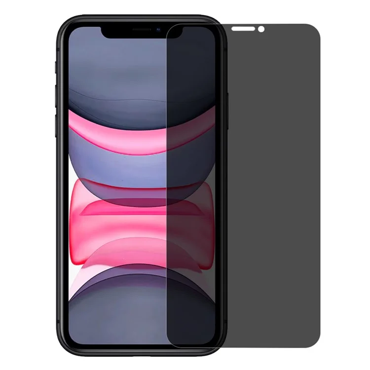 NORTHJO A+ Para iPhone XR / 11 6.1 pulgadas Protector de pantalla antiespia de 28 grados 2.5D Arco Resistente al polvo Película de vidrio templado de 0.3 mm