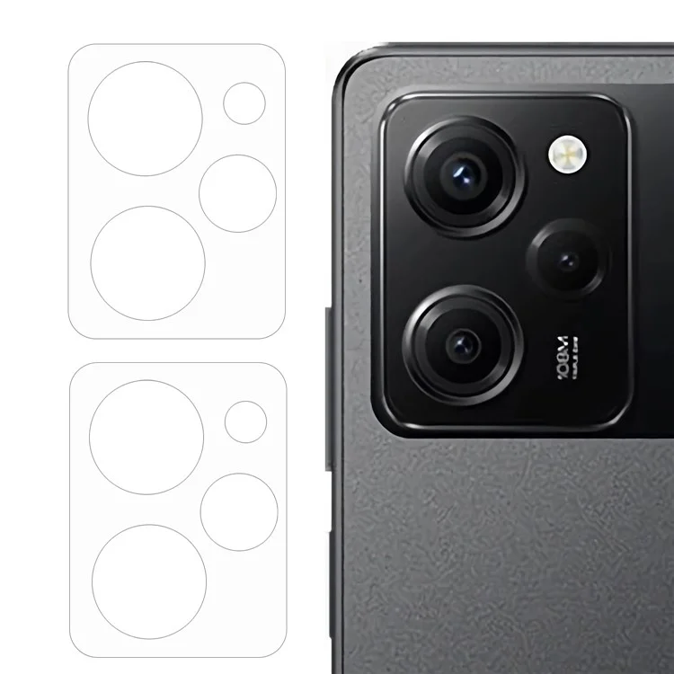 2 pezzi / set per Xiaomi Redmi Note 12 Pro Speed 5G / Poco X5 Pro 5G Protezione della lente della fotocamera 3D Arc Edge HD Clear Tempered Glass Phone Rear Lens Film