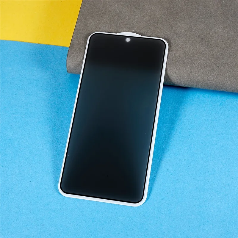 For Samsung Galaxy S22 5G / S23 Full Coverage Silk Printing Anti-Spy Tempered Glass Screen Protector (Support Fingerprint Unlock)