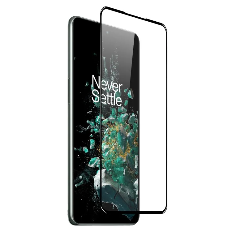 NORTHJO A+ For OnePlus 10T 5G / Ace Pro 5G Silk Printing Screen Protector Full Glue High Aluminum-silicon Glass Film - Black
