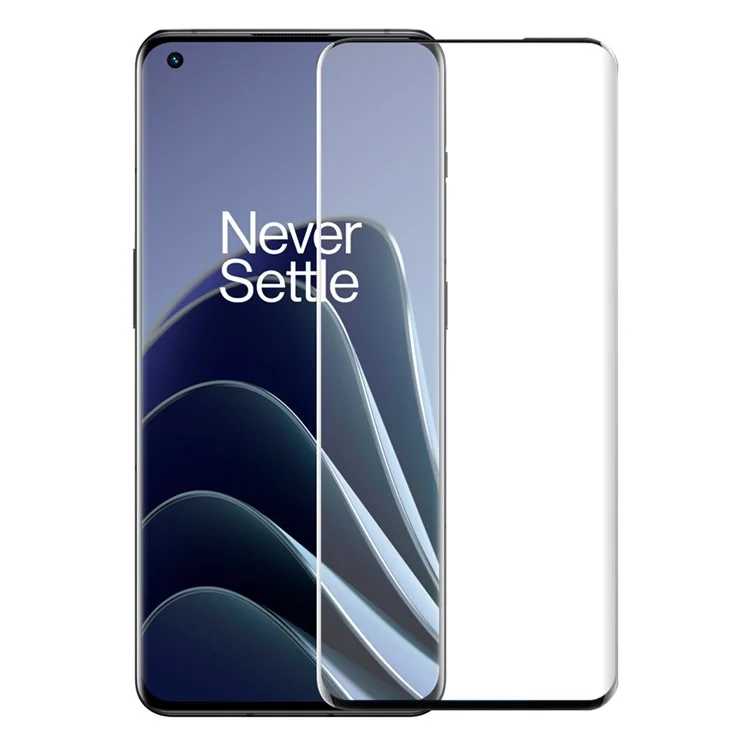 NORTHJO A+ Para OnePlus 10 Pro 5G / 9 Pro 5G Protetor de Tela de Vidro Temperado Adesivo Lateral 3D Película Ultraclara - Preto