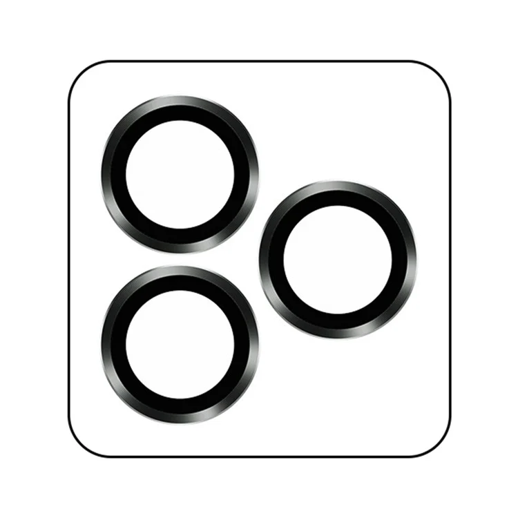 TOTU For iPhone 14 Pro / 14 Pro Max Aluminum Alloy Lens Ring Tempered Glass Camera Guard Anti-scratch Protective Film - Black