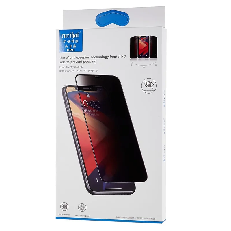 RURIHAI For Huawei P50 Pro 4G Privacy Screen Protector 3D Curved Side Glue Tempered Glass Film Touch Sensitive