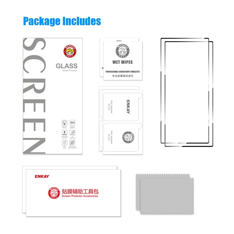 ENKAY HAT PRINCE 2Pcs for ZTE nubia Red Magic 8 Pro 5G / 8 Pro+ 5G 0.26mm 9H 2.5D Full Screen Protector Ultra Clear Full Glue Tempered Glass Film