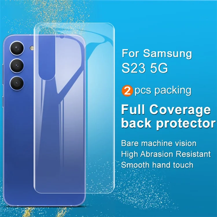 IMAK 2 шт. / Набор для Samsung Galaxy S22 5G / S23 Hydrogel Film III Защитная пленка для задней панели телефона, взрывозащищенная TPU пленка для задней панели